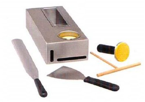 Pannekoek spatel kit (2 spatels, tampon, houten T, inox omhulsel)
